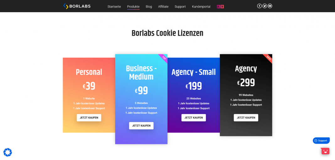 Borlabs Cookie Website Preise