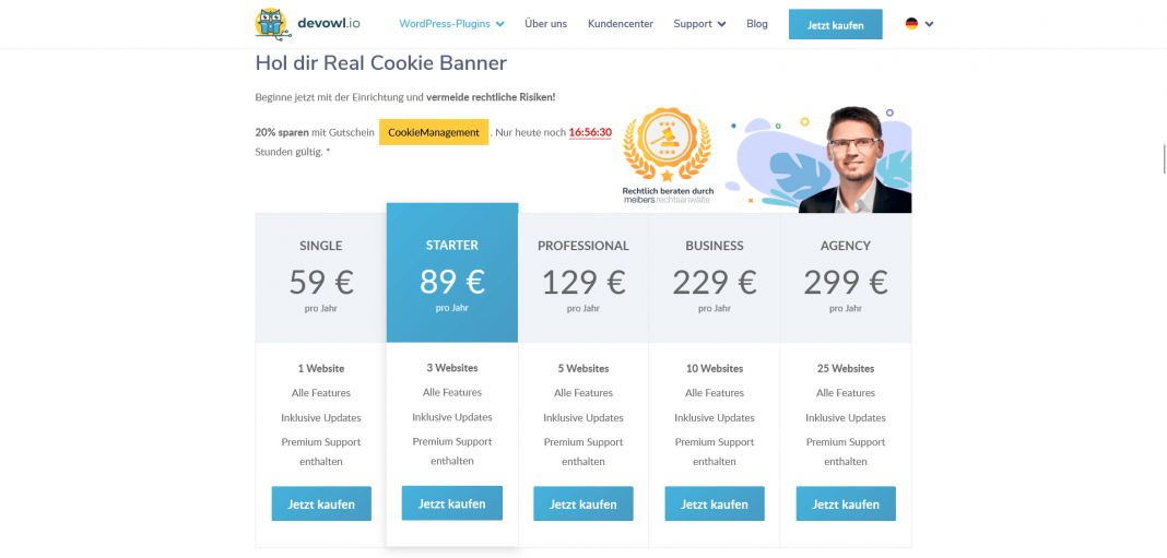 Real Cookie Banner Preise