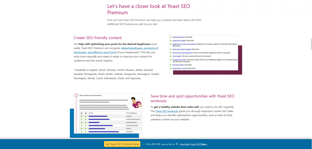 Yoast SEO Plugin Website Screenshot