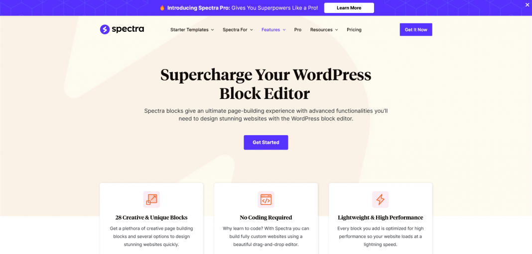 Spectra WordPress Blocks Website